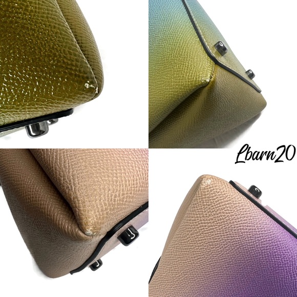 Coach Mini Lillie Ombré Pastel Satchel Bag Wallet and Matching Feather Set Pride - Picture 12 of 16